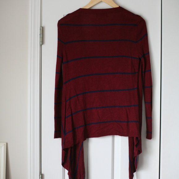 Red and navy striped waterfall sweater - Picture 3 of 3
